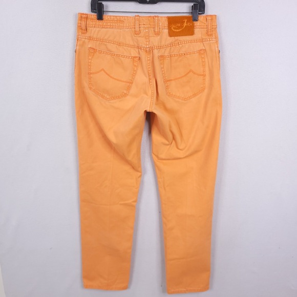 Jacob Cohen Jeans Style 688 Men's Luxury Premium Orange Denim Italy Pants 36x30 - Picture 1 of 16